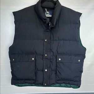 Woodlake Puffer Vest 70%Duck Down Size XXL Black Pockets 2-way zipper w/Snap